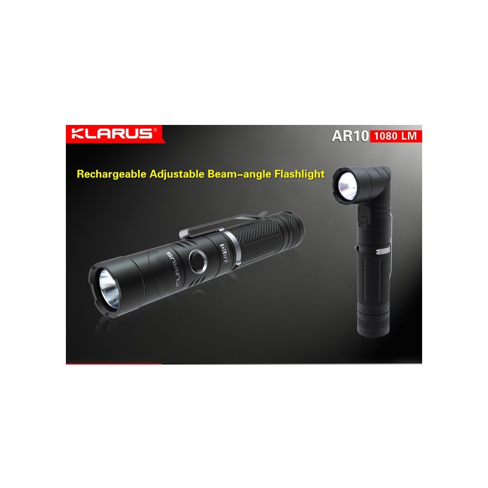 Lampe tactique Klarus AR10 - 1080Lumens rechageable USB tête orientable