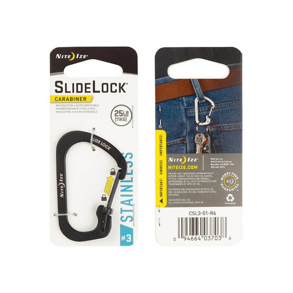 Mousqueton SlideLock® en acier inoxydable - 11 kg