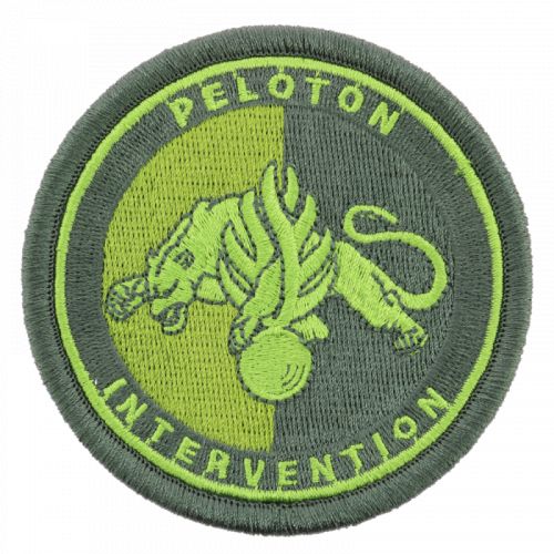 Ecusson de bras brodé Gendarmerie Mobile Peloton Intervention Basse Visibilite vert