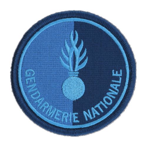 Ecusson de bras brode Gendarmerie Nationale basse visibilite bleu