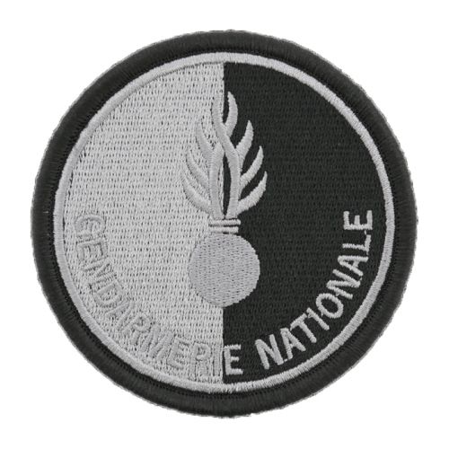 Ecusson de bras brode Gendarmerie Nationale basse visibilite noir