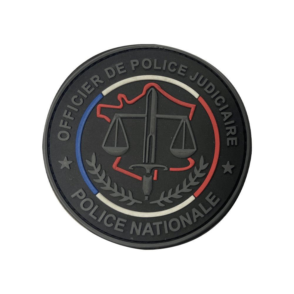 Ecusson de bras PVC OPJ Police Nationale - Fond noir