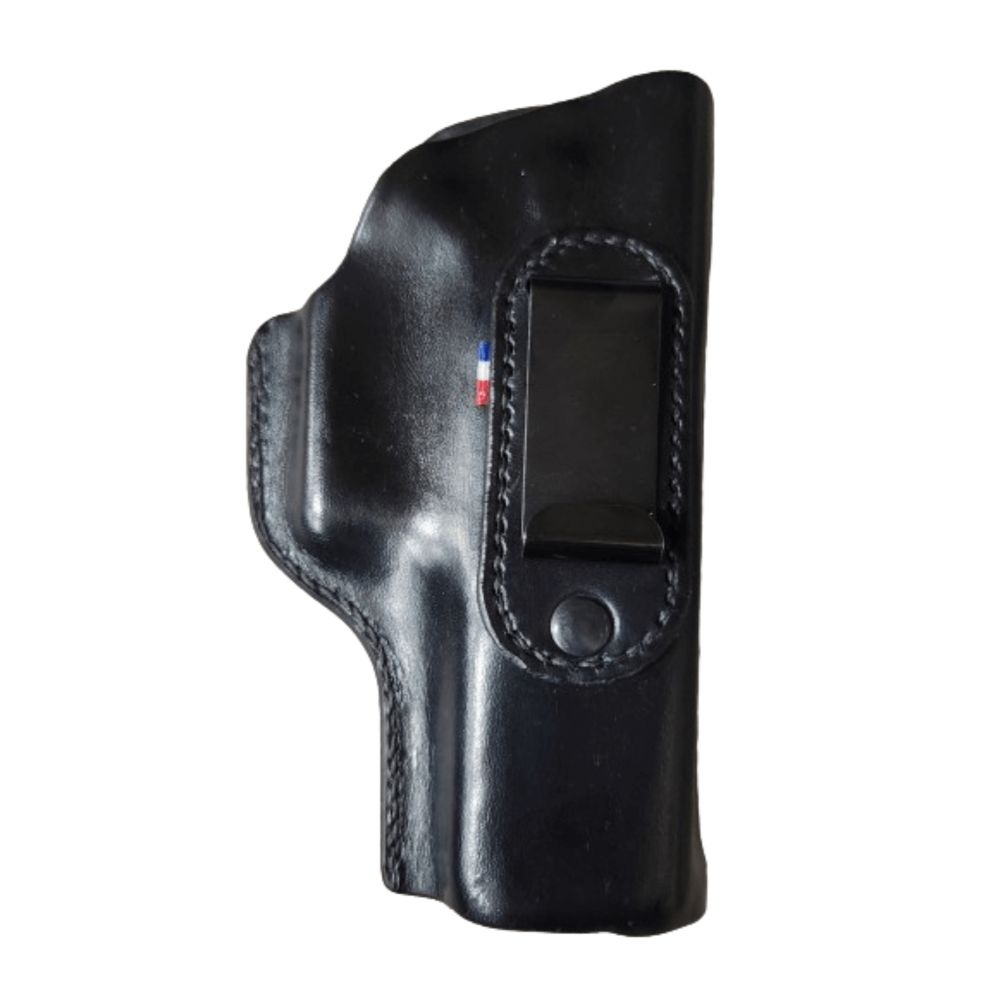 Holster Inside pour Glock 17 avec Clip métallique Pring Steel J-CLIP simple Fabrication Française By Passion cuir - ADN Tactical Holster Inside pour Glock 17 avec Clip métallique Pring Steel J-CLIP simple Fabrication Française By Passion cuir - ADN Tactical
