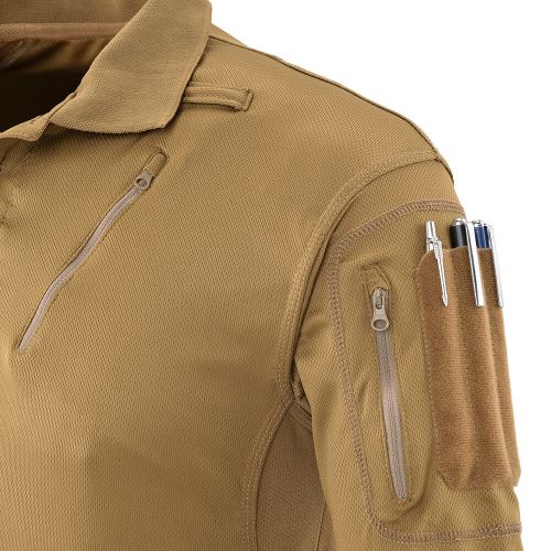 Polo respirant manches courtes avec poches en polyester mesh