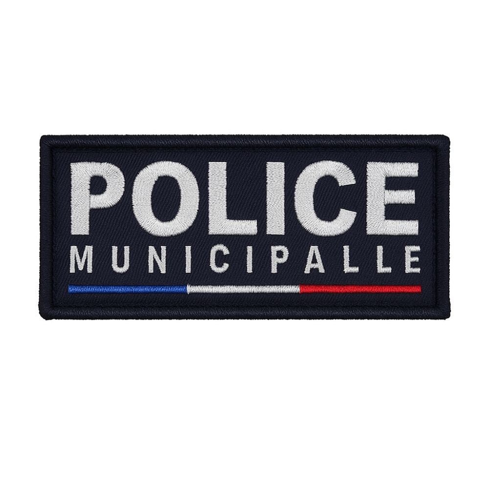 Bande avant brodée Police Municipale fond - Bleu marine
