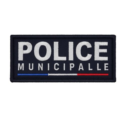 Bande avant brodée Police Municipale fond - Bleu marine