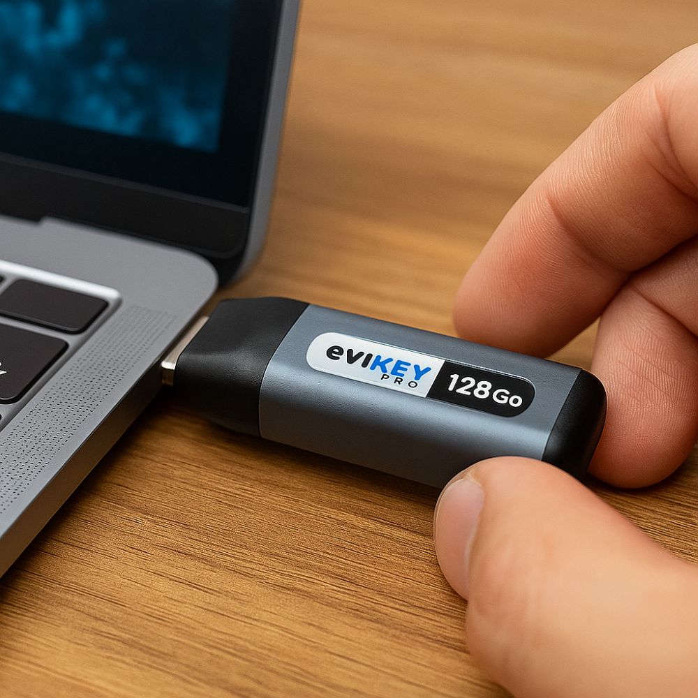 Clé USB blindée, submersible et sécurisée EviKey Pro sans contact - Freemindtronic Clé USB blindée, submersible et sécurisée EviKey Pro sans contact - Freemindtronic