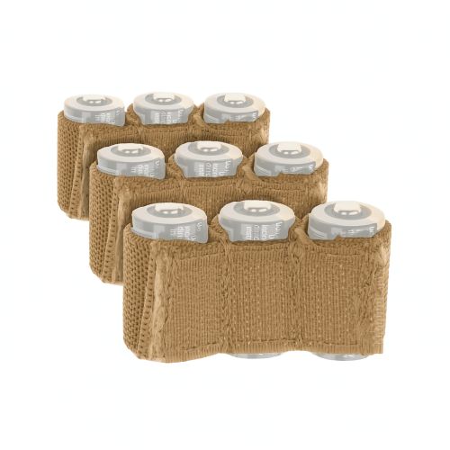 Pack de 3 supports de batterie AA - Coyote - ADN Tactical