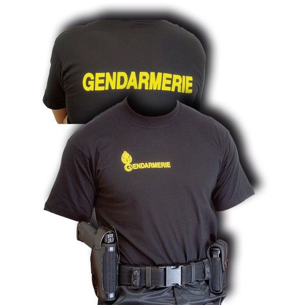 Tee-shirt coton noir Gendarmerie
